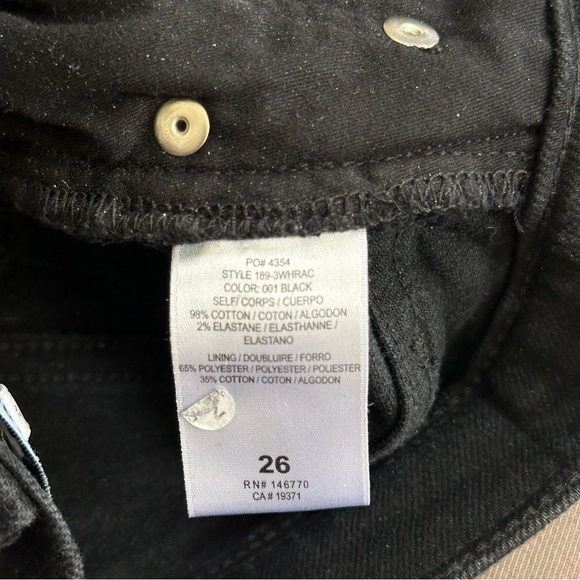 RE/DONE Comfort Stretch High Rise Ankle Crop Jeans in Black 26 - Picture 4 of 5